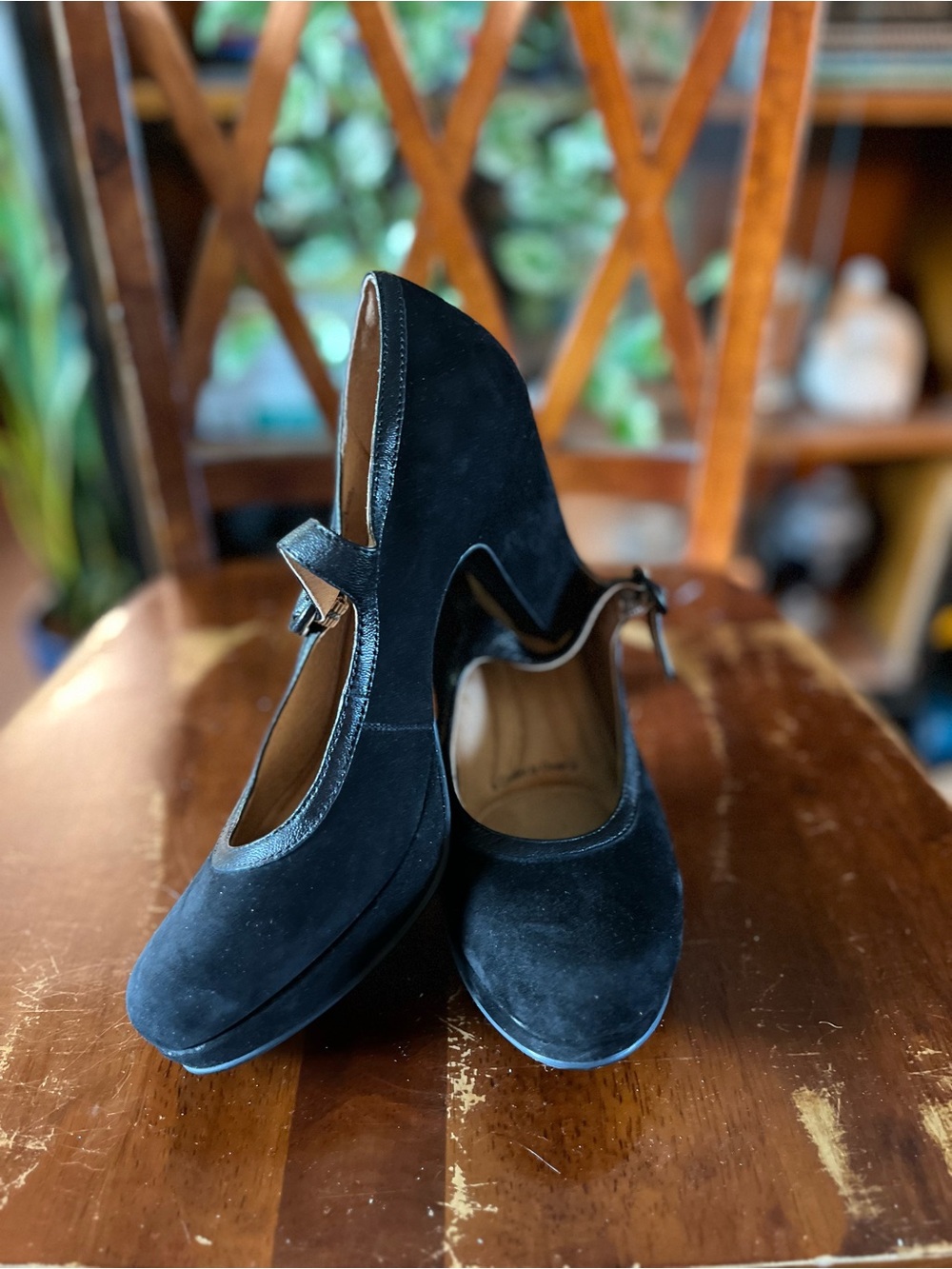 Sofft Black Suede Mary Jane Heels